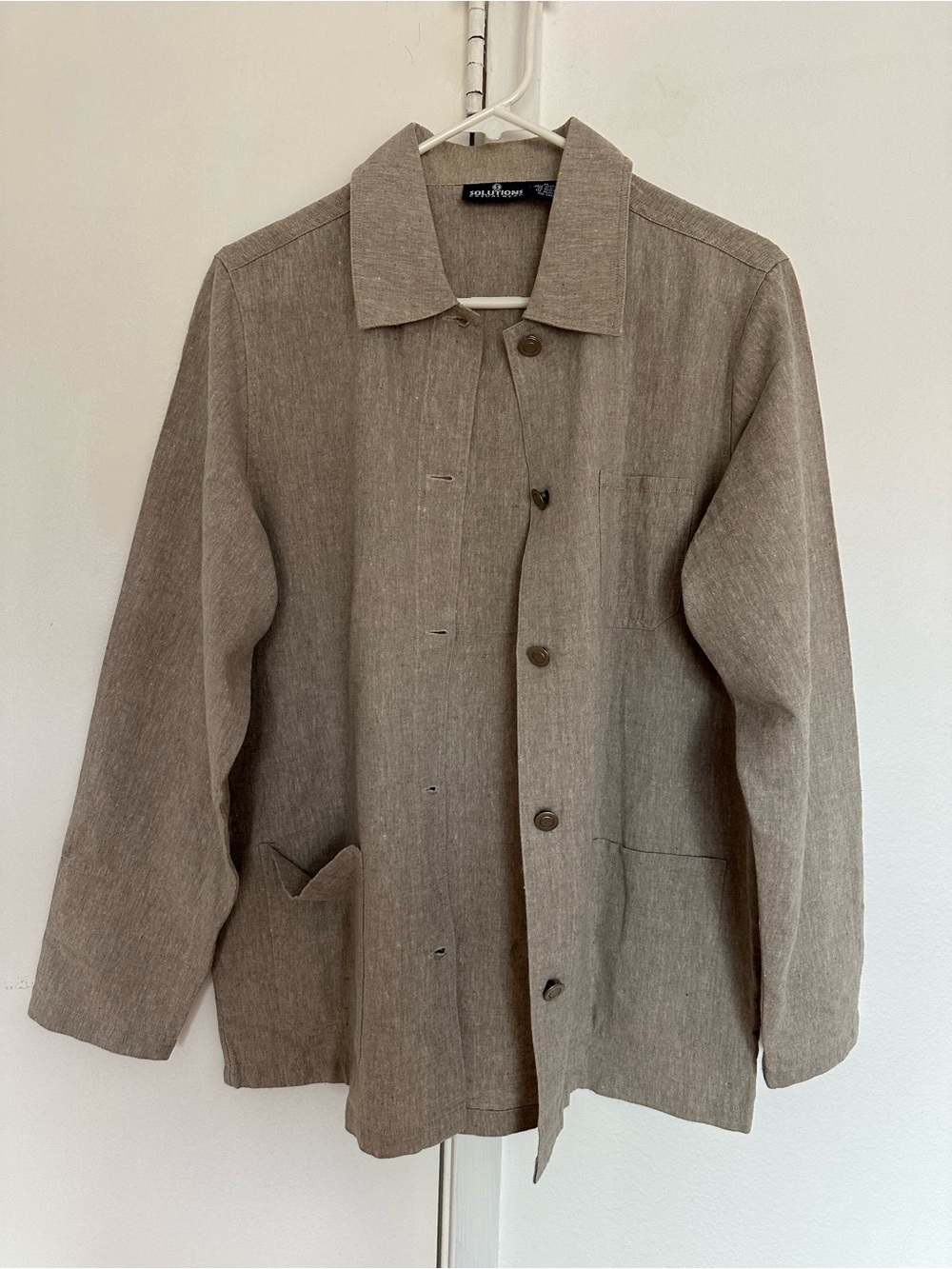 NWOT Men's Beige Cotton-Linen Jacket. Size M